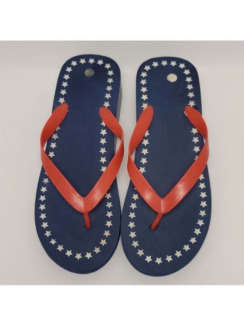 Star Spangled Womens Wedge Flip Flops Size L 9-10 - Picture 3 of 13